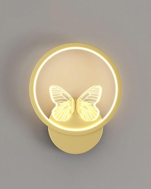Butterfly Round Wall Sconce - Gold